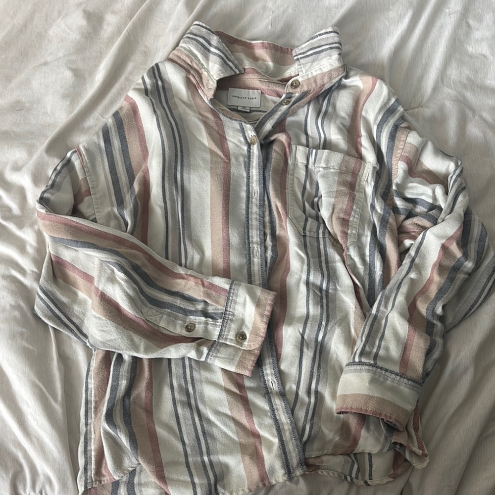 American Eagle Outfitters Striped Button-Up Shirt